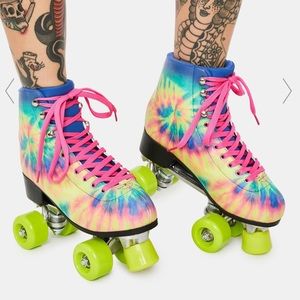 Tie dye roller skates